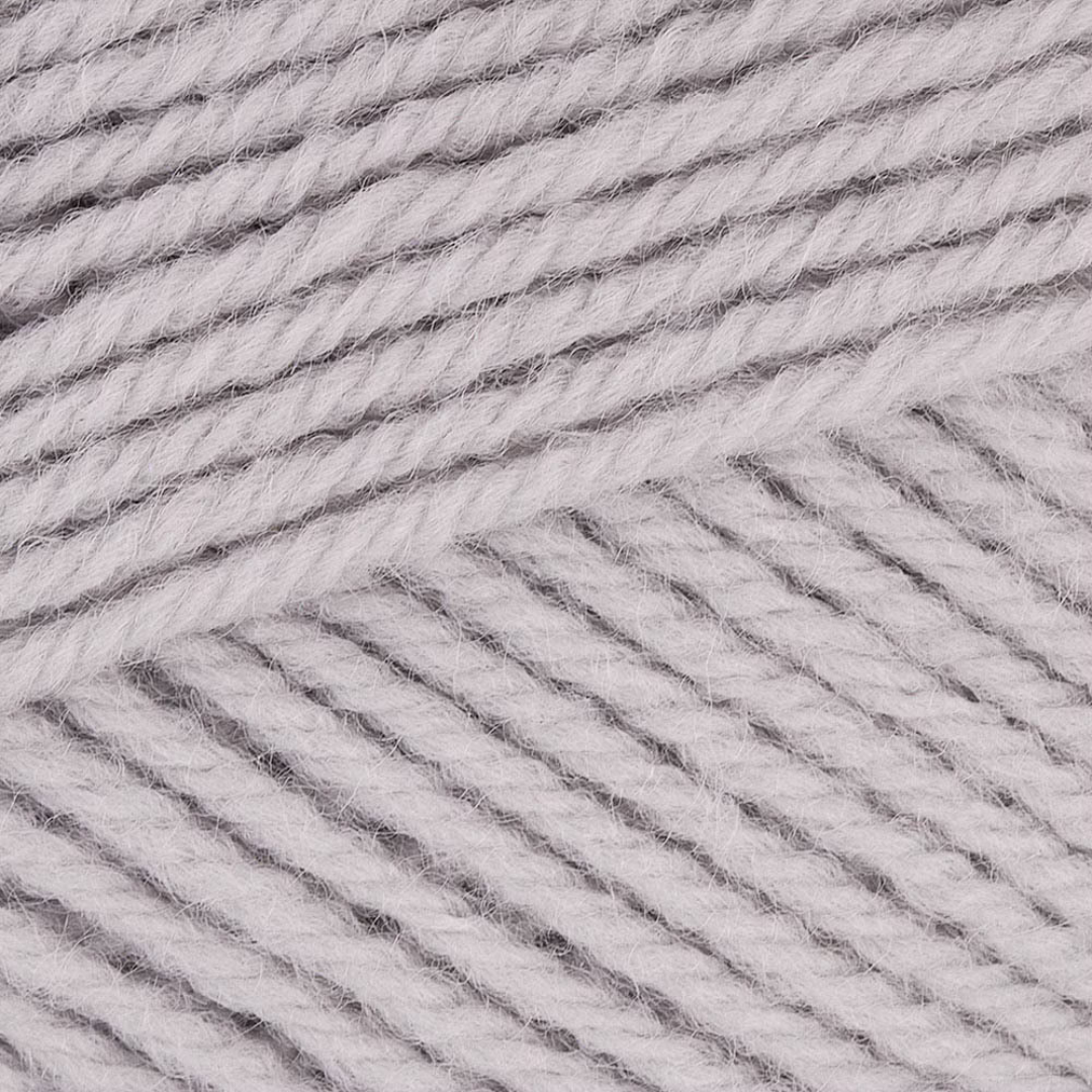 Close-up picture of Paintbox Yarns Baby DK in shade Stormy Grey. A light grey yarn with warm undertones.
