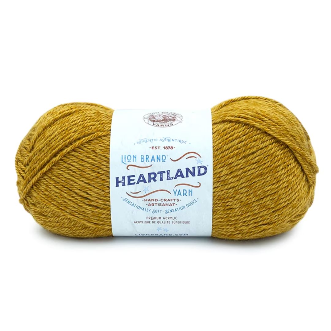 A yellow-brown skein of yarn.
