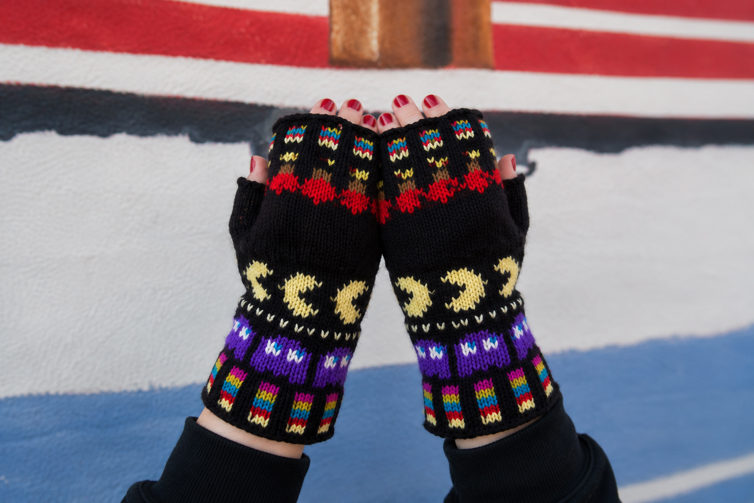 Arcade Nights Fingerless Gloves