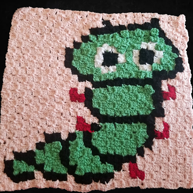 Carl, crochet character square