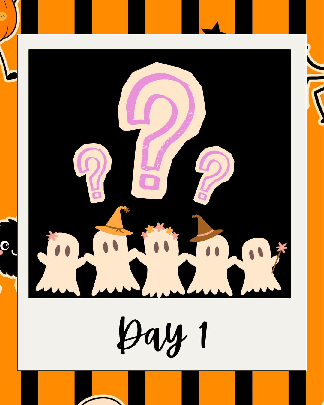 Day 1 Haunted Yarn Ball pattern revealer card.
