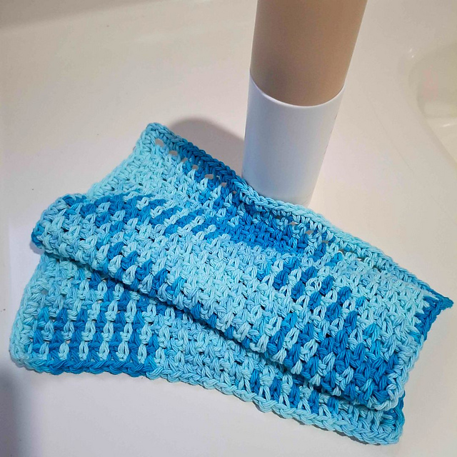 Seaglass Washcloth, crochet reusable washcloth
