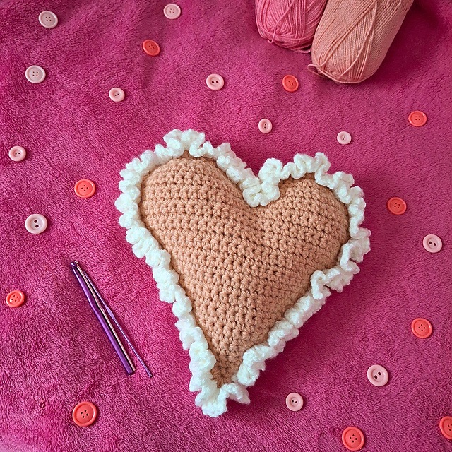 Venus Lounge Pillow, crochet heart-shaped pillow